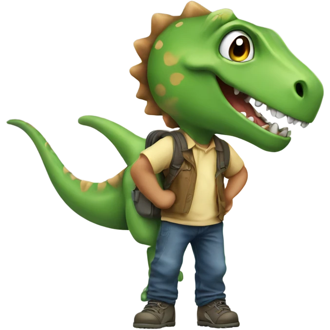 Little boy on dinosaur emoji