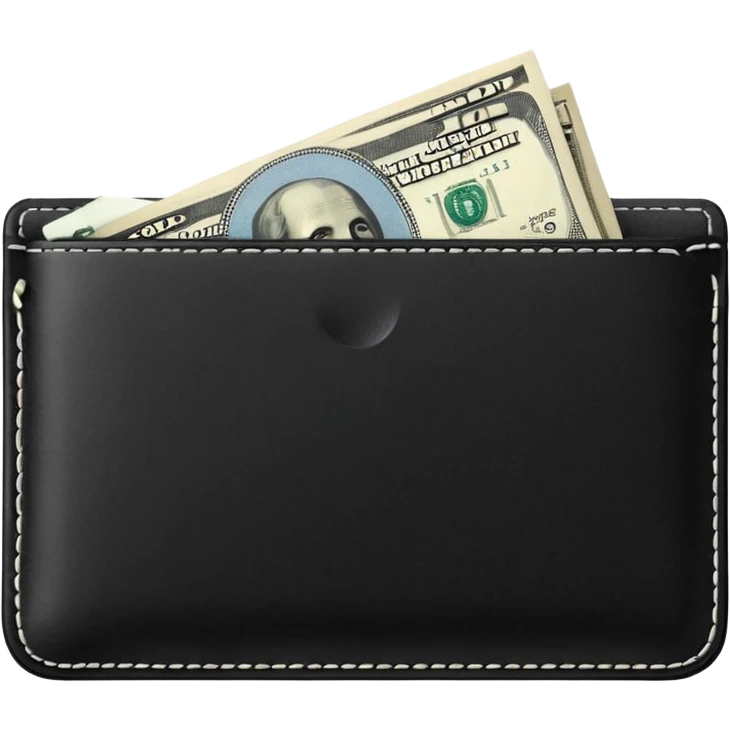 blow wallet with a single one dollar bill inside, just one dollar emoji