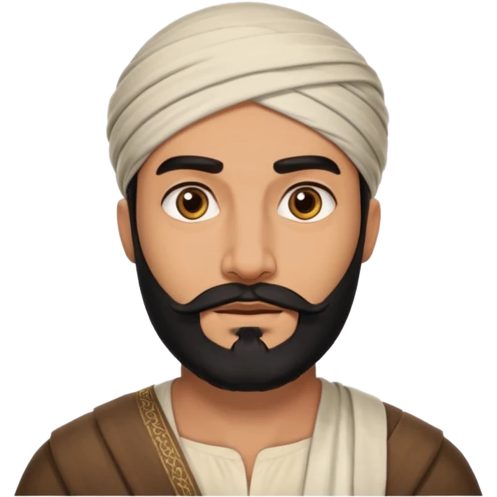 arab with black beard and defined jaw emoji