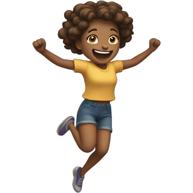 Girl Jumping yes excited  emoji