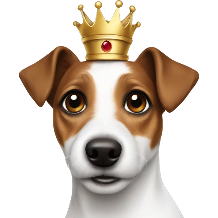 One brown spot eyed Jack Russell terrier with crown on  emoji