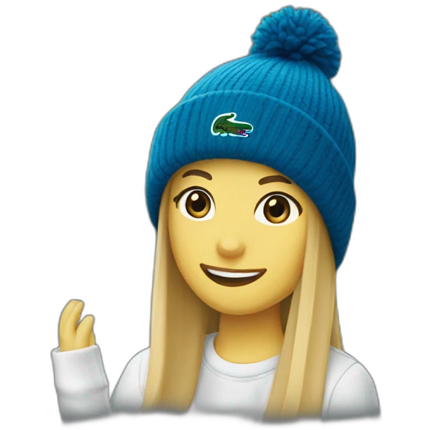 Friends lacoste beanie with lacoste emoji