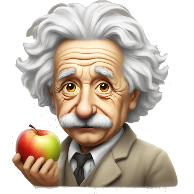 Albert Einstein y la manzana  emoji
