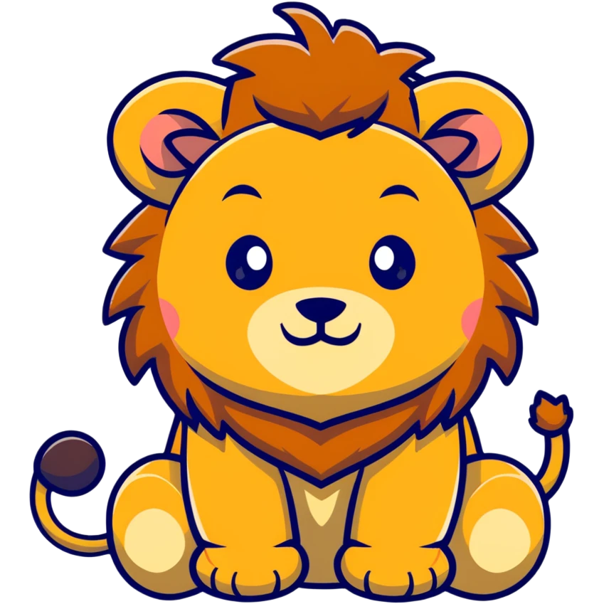 baby lion with fluffy mane emoji