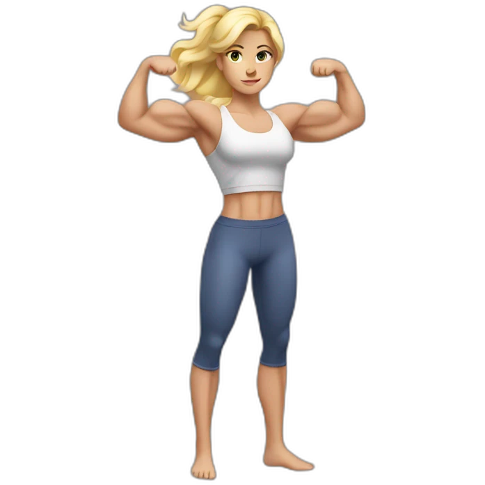 Strong muscle arm blonde girl emoji