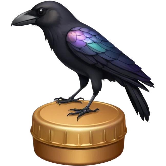 Crow + bottle cap, Street Wildlife. emoji