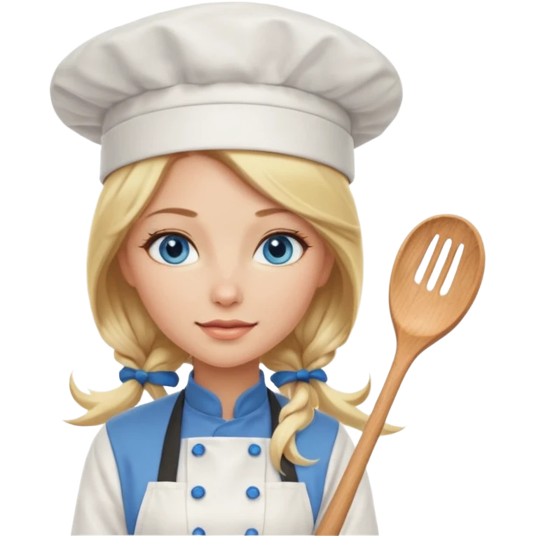 Sexy Long Blonde hair blue eyed female chef emoji
