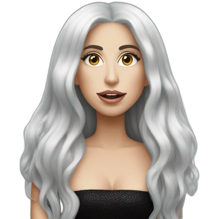 Lady gaga avec les cheveux longs  emoji