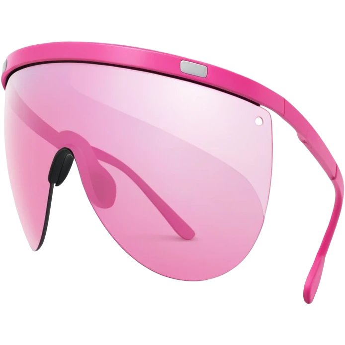 sporty pink shield visor sunglasses with minimalist frame, athletic design, oversized one-piece lens emoji