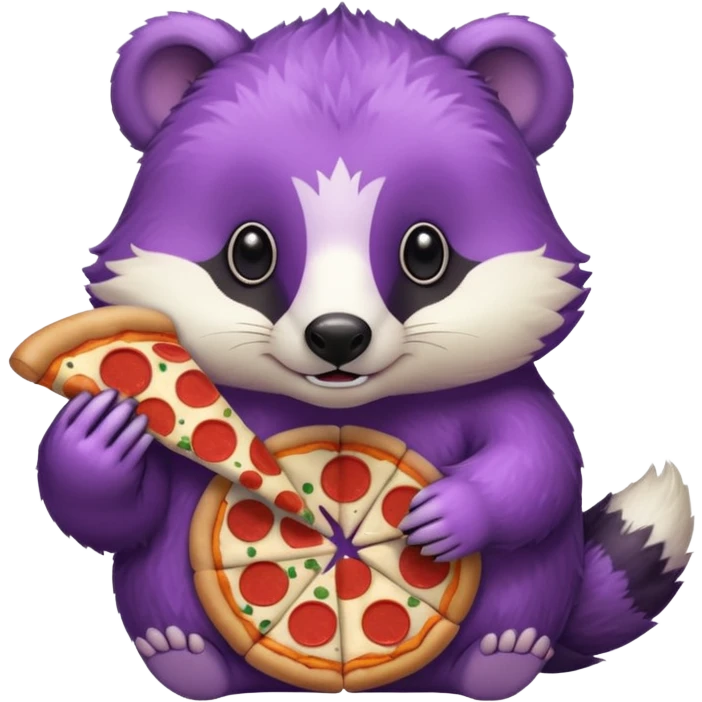 Purple Badger with pizza  emoji