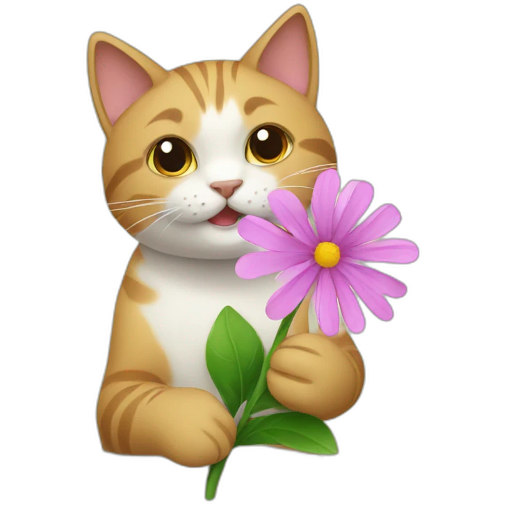 cat giving flower emoji