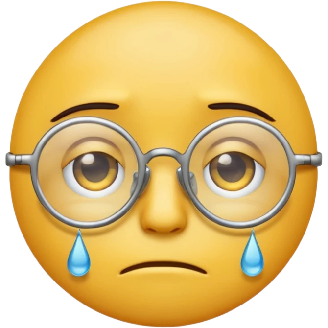 Make a sad emoji + glasses emoji emoji