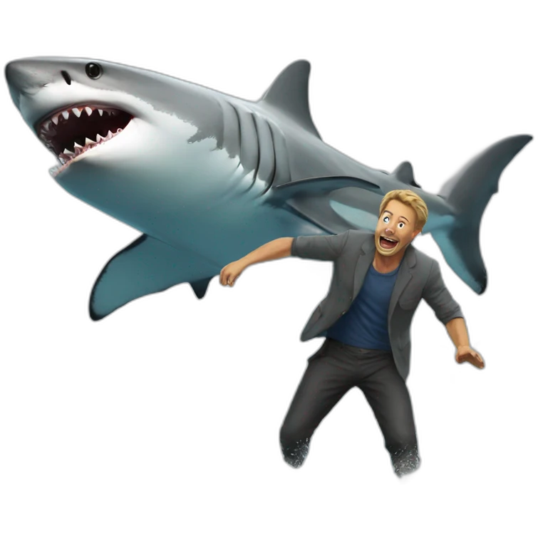 Shark attacks man emoji