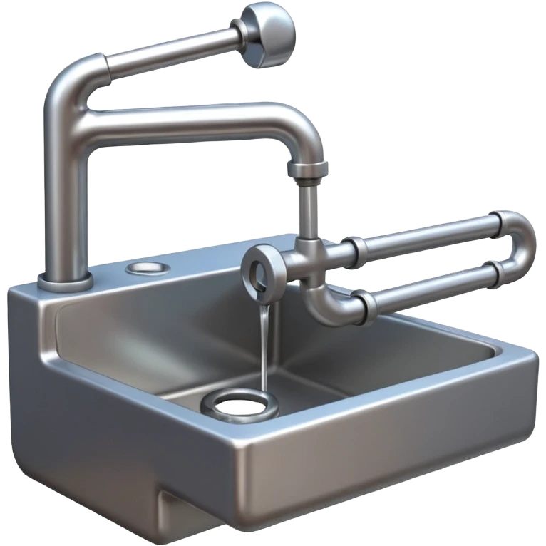 3D illustration of a metal wrench tightening a pipe under a sink, clean Pixar-like 3D style, soft shadows, simple background, plumbing tool focus, vibrant but not exaggerated

 emoji
