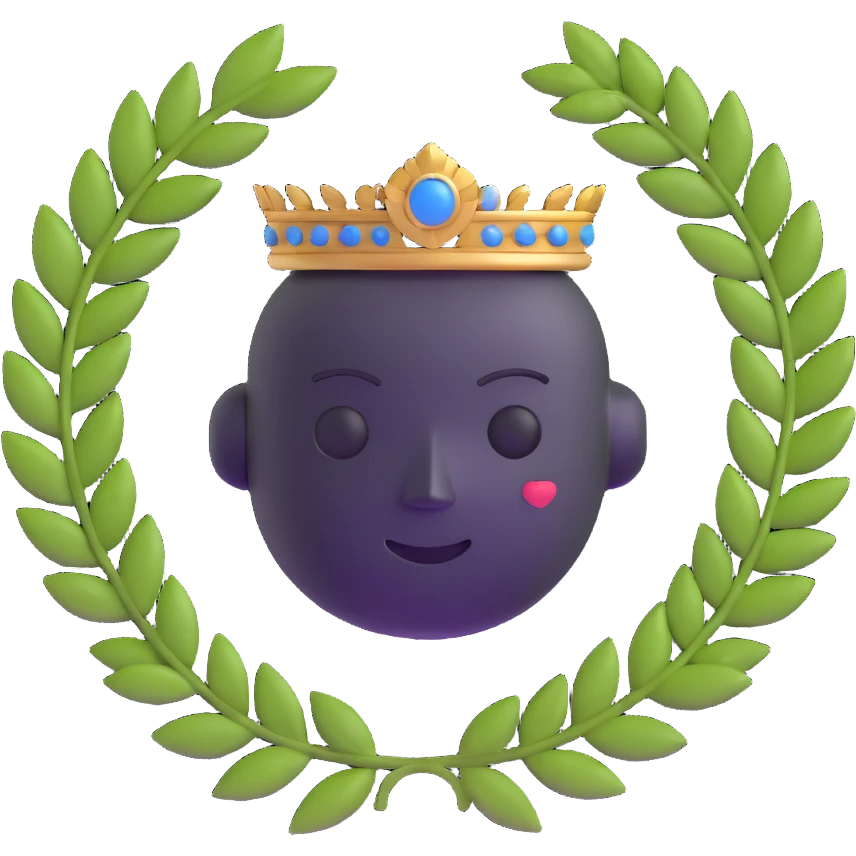 chatbot with laurel wreath, classic Greek features emoji