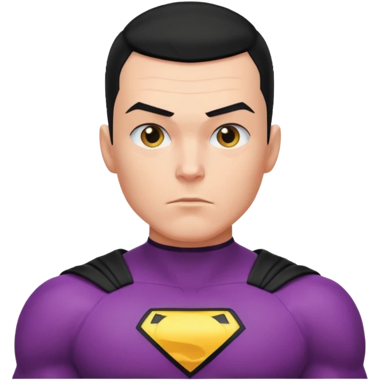 Make a superhero’s filing it’s a human white skin whit buzz cut back hair emoji