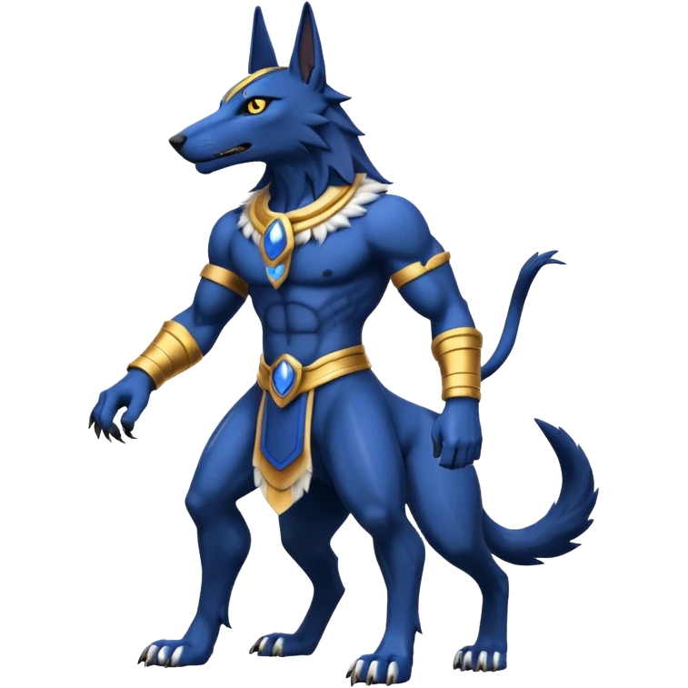 WereGarurumon-Anubis-fusion (full body) emoji