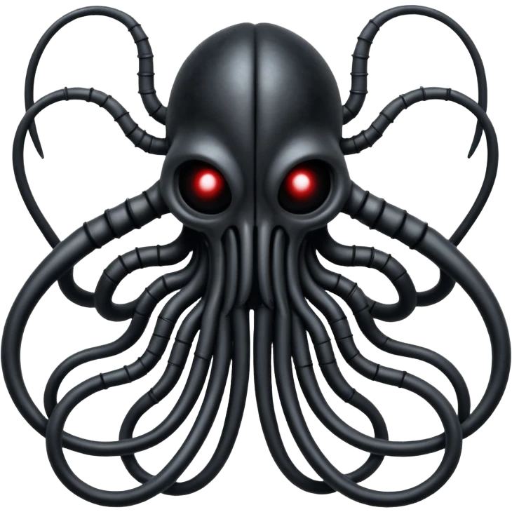 intertwined black wires forming a Giger-inspired creature, dark, surreal emoji