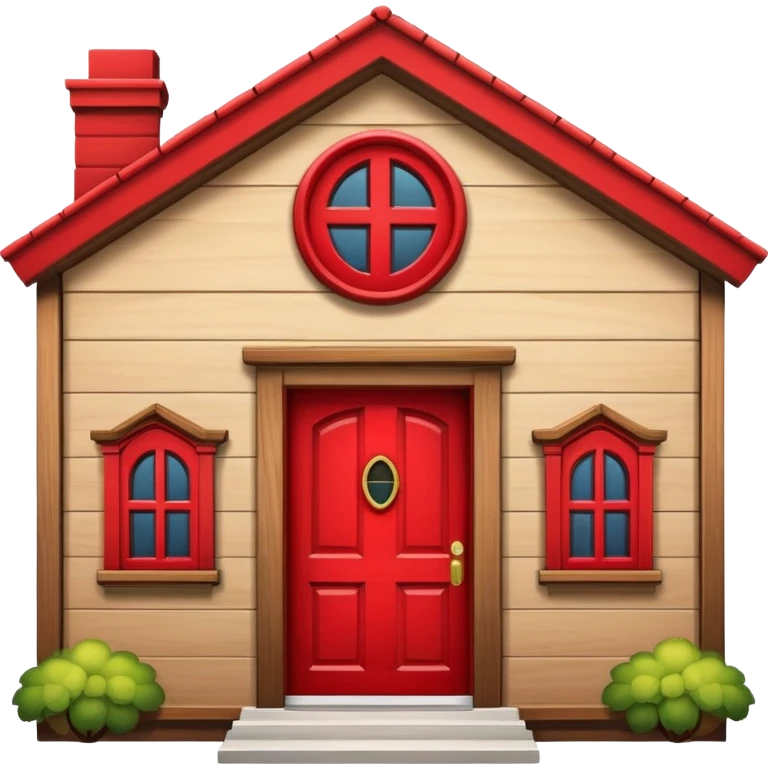 a house with a smiling face emoji