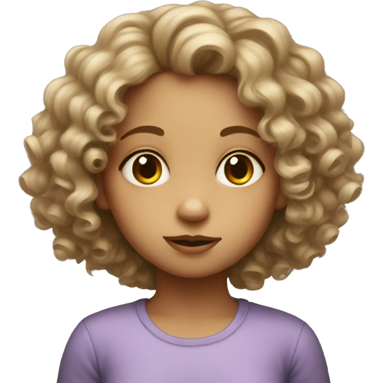 girl with big eyes and curly h emoji