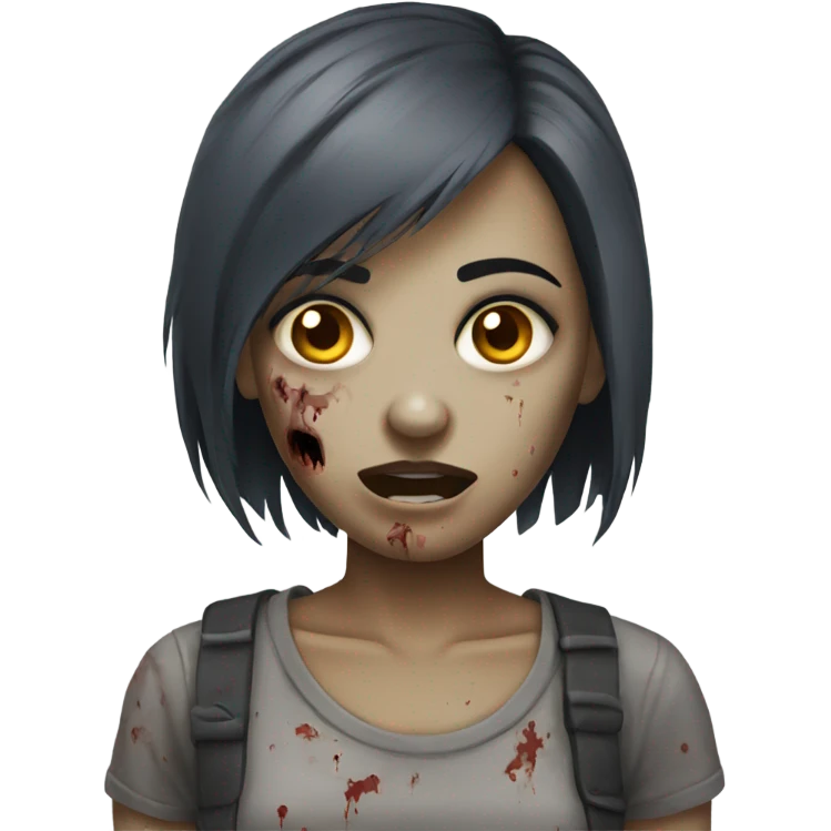 Zombie girl short hair  emoji