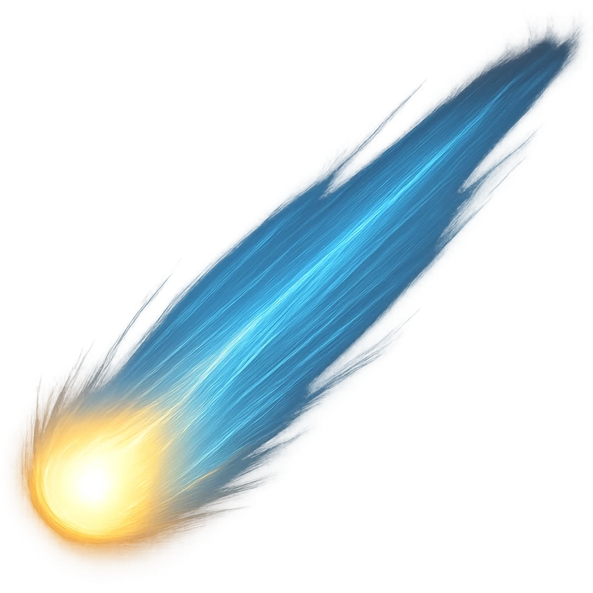 comet, digital illustration, no background emoji
