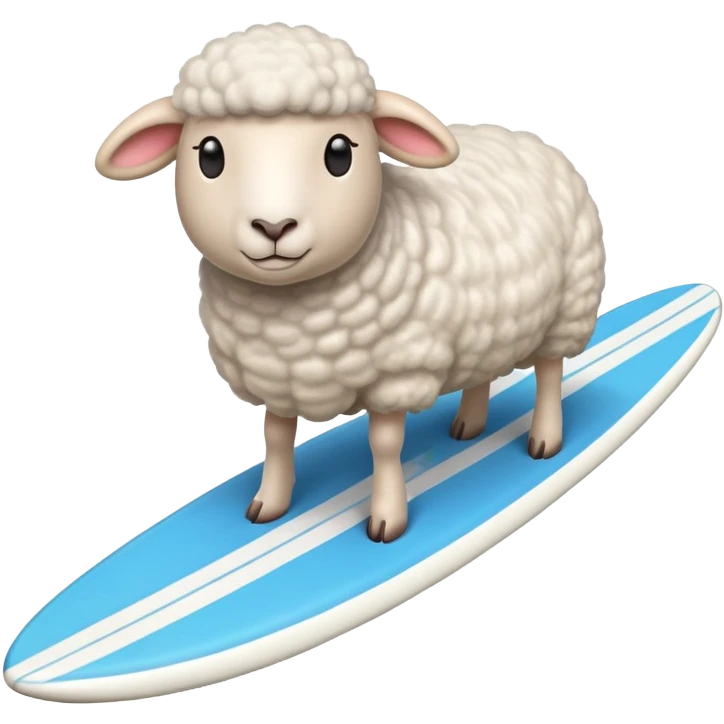 Sheep on surfboard emoji