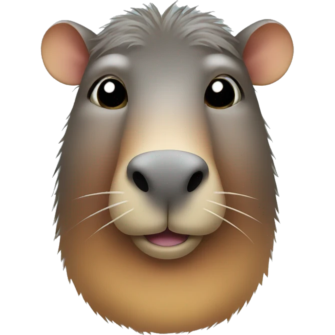 create capybara emoji with gradient metallic colors emoji