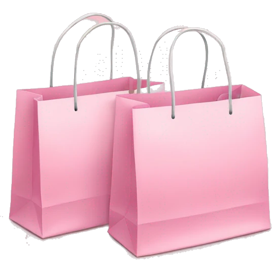 Two Soft pink shopping bags emoji