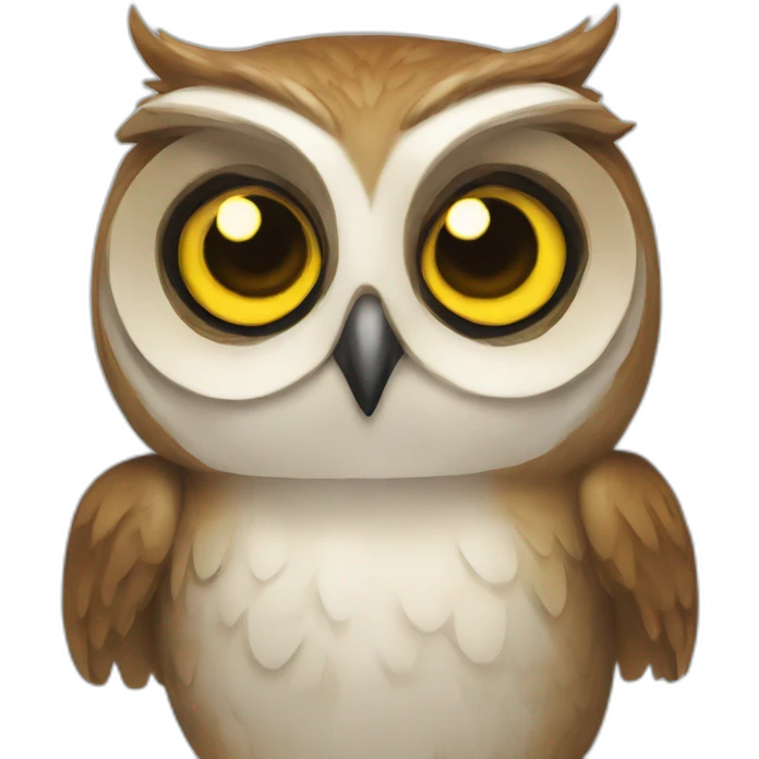 Owl-with-text-UGMI emoji
