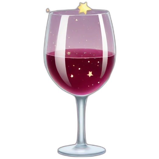 glass of wine full of stars emoji