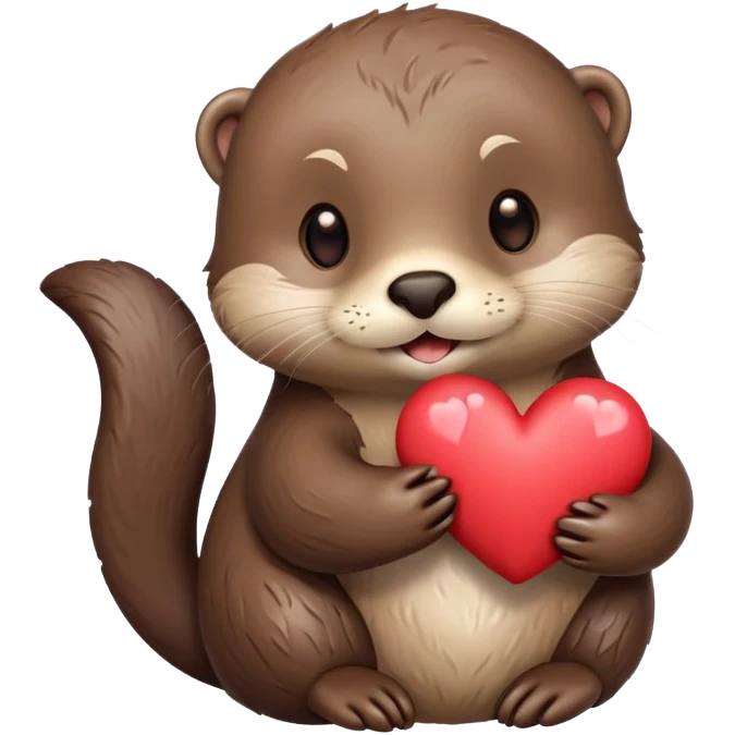 Otter with a heart emoji