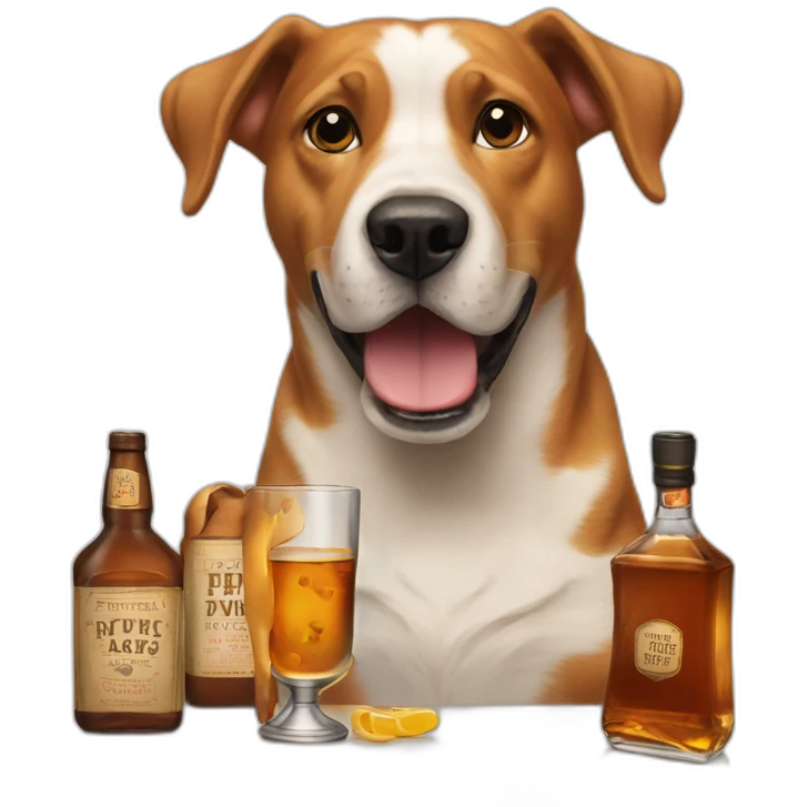 dog drink whiskey with other dogs emoji