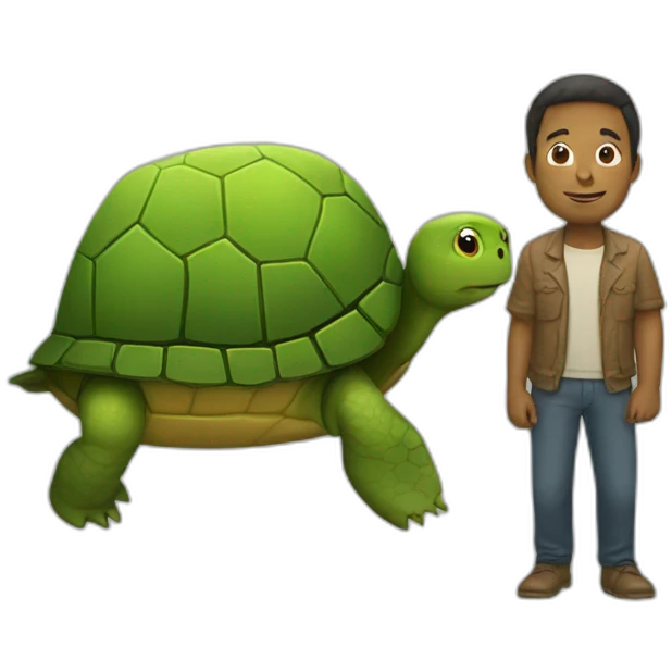 Turtle and man emoji