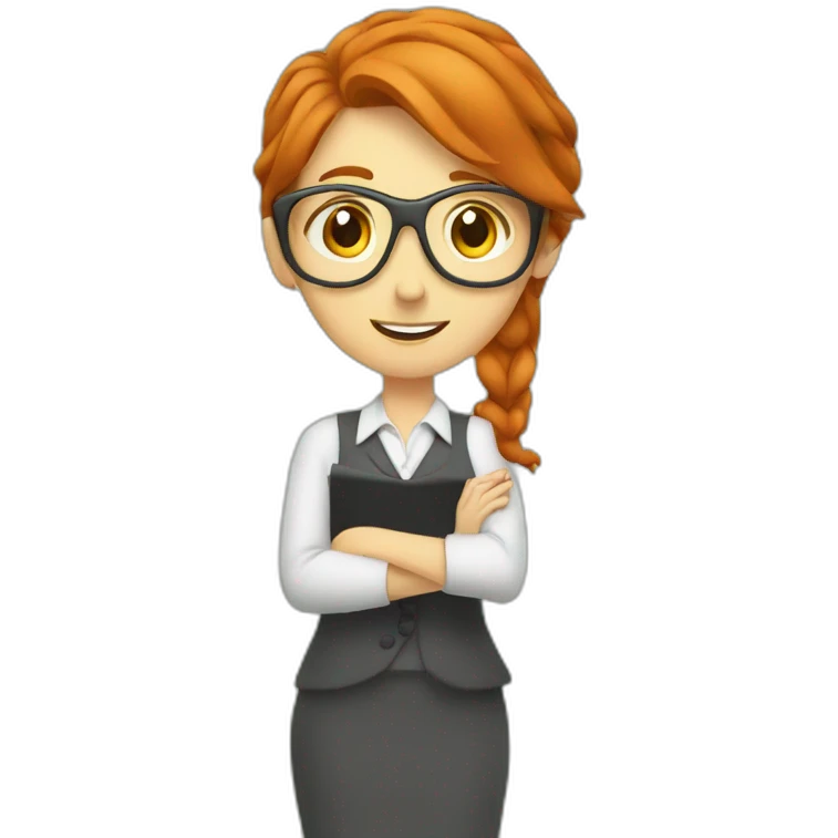 Red haired maths teacher writing on a board emoji