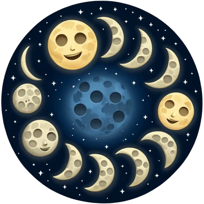 Moon Phases in a single picture  emoji