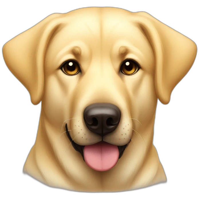 Light yellow lab face German shepherd ears mutt chubby emoji