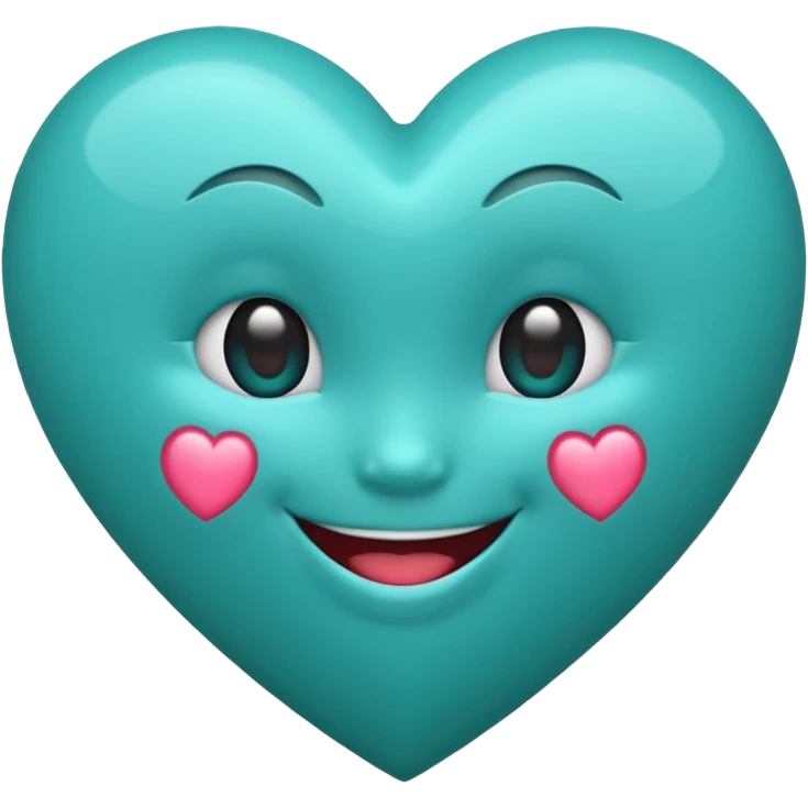 Teal heart laughing emoji