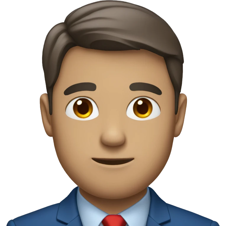 man in blue suit and red tie emoji