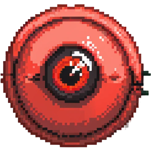 red round eyeball with black sharp pupils emoji