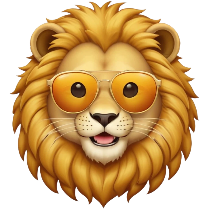 lion with sunglasses, smiling emoji