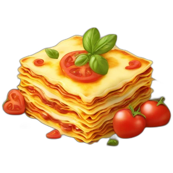 Lasagne avec des cœurs emoji