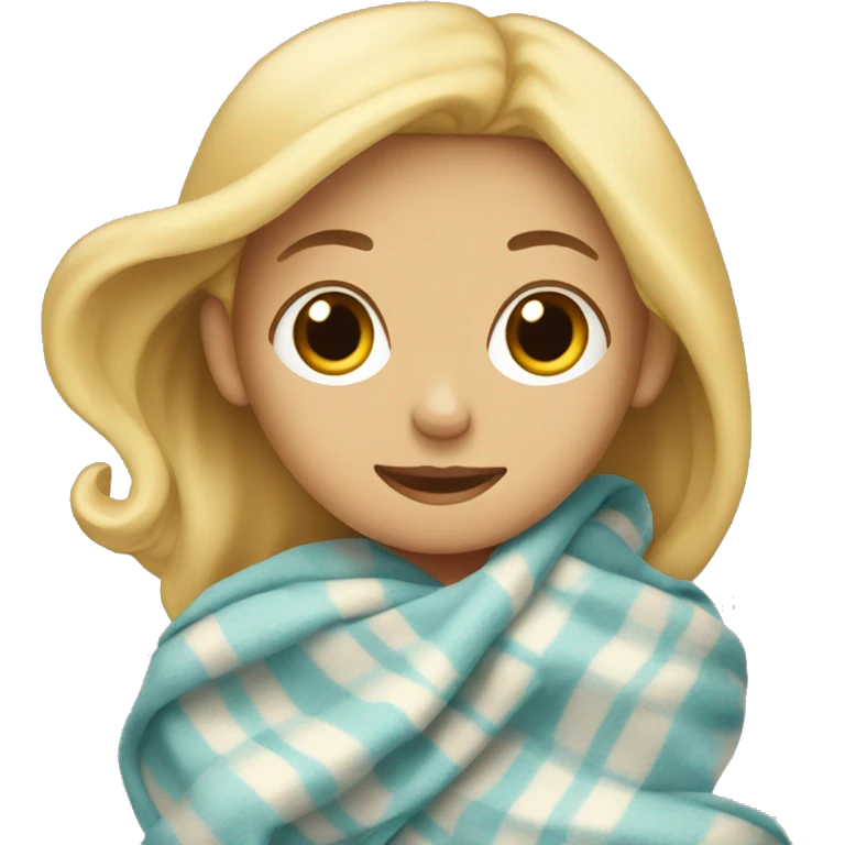  blonde girl wrapped in a blanket emoji