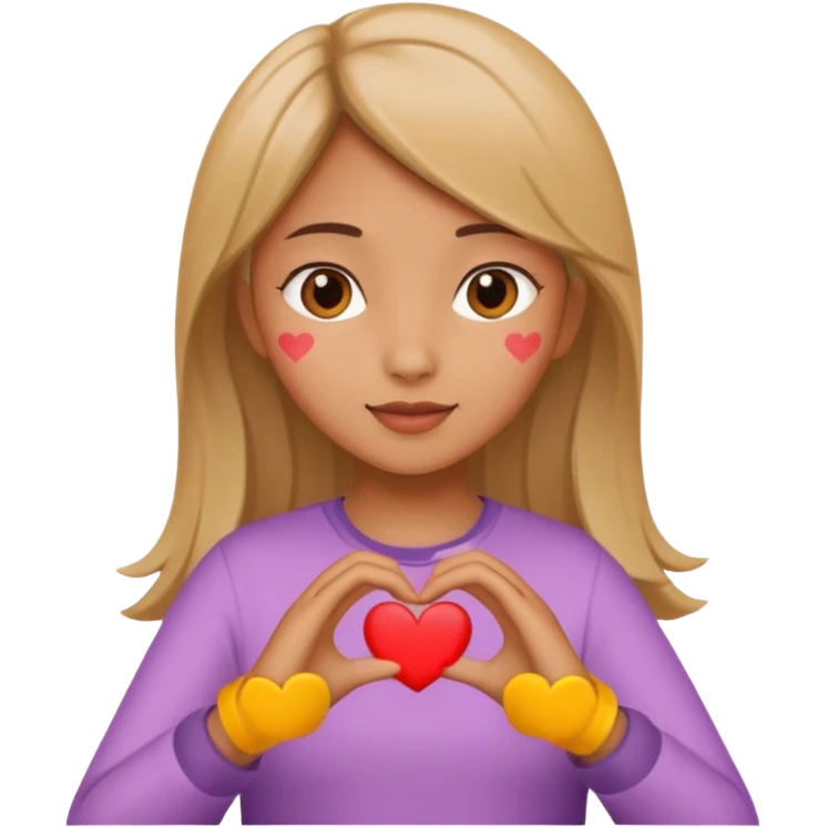 girl hand gesturing a heart emoji