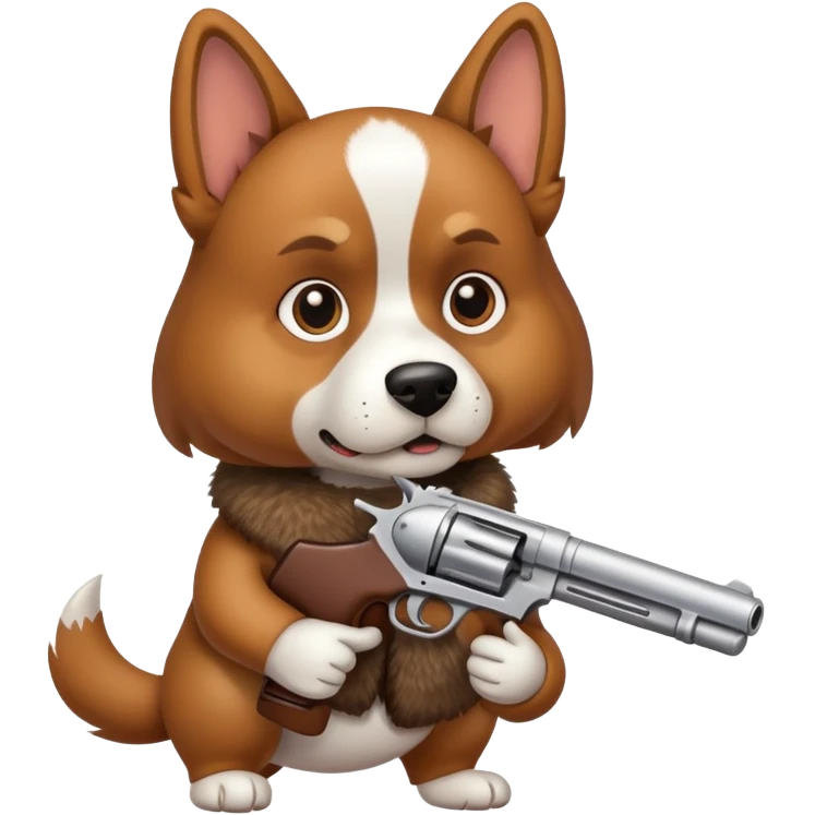 Dog wearing a gun  emoji