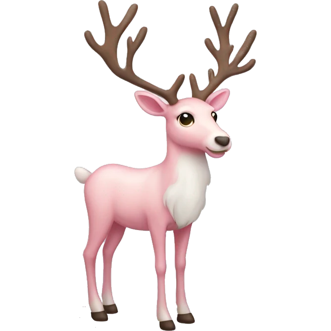 light pink reindeer full body emoji