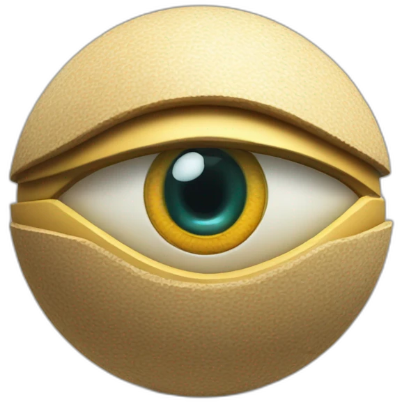 3d sphere with a cartoon Husk skin texture with Eye of Horus emoji