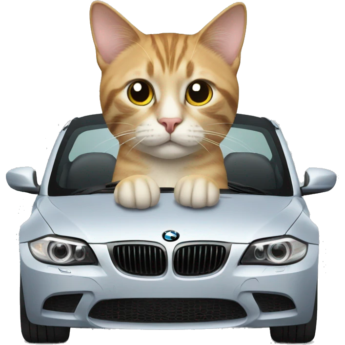Cat in car bmw emoji