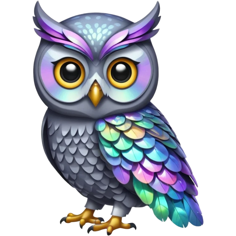 owl glitter gray emoji