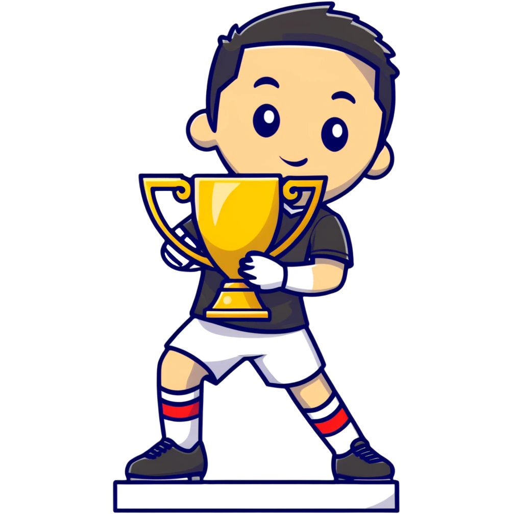 soccer player with trophy emoji